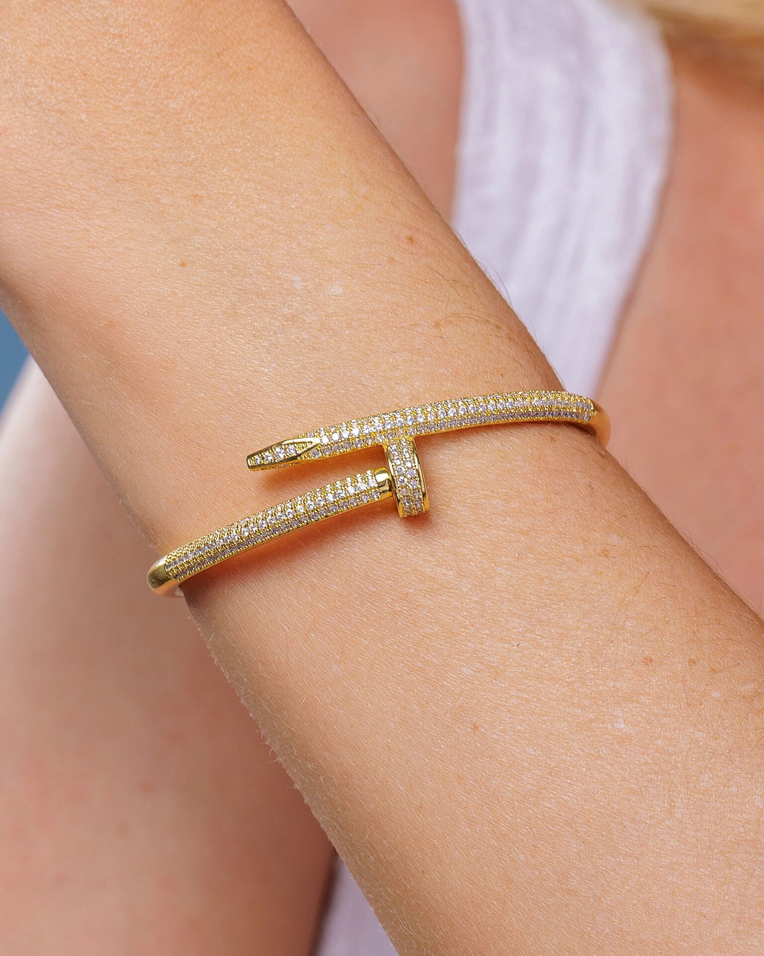 Bracelete Prego Dourado - Imagem 2