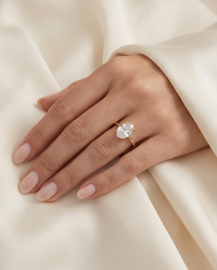 Anel Oval Soliz em Diamante Lab - Imagem 3