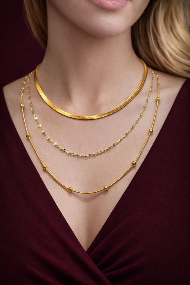 Colar Lara 3 em 1 Banhado em Ouro 18K - Imagem 2