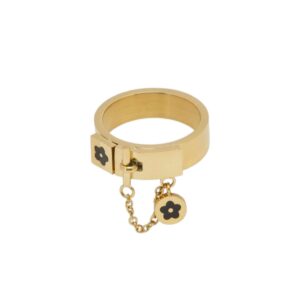 Anel Luminosidade Floral Banhado em Ouro 18K