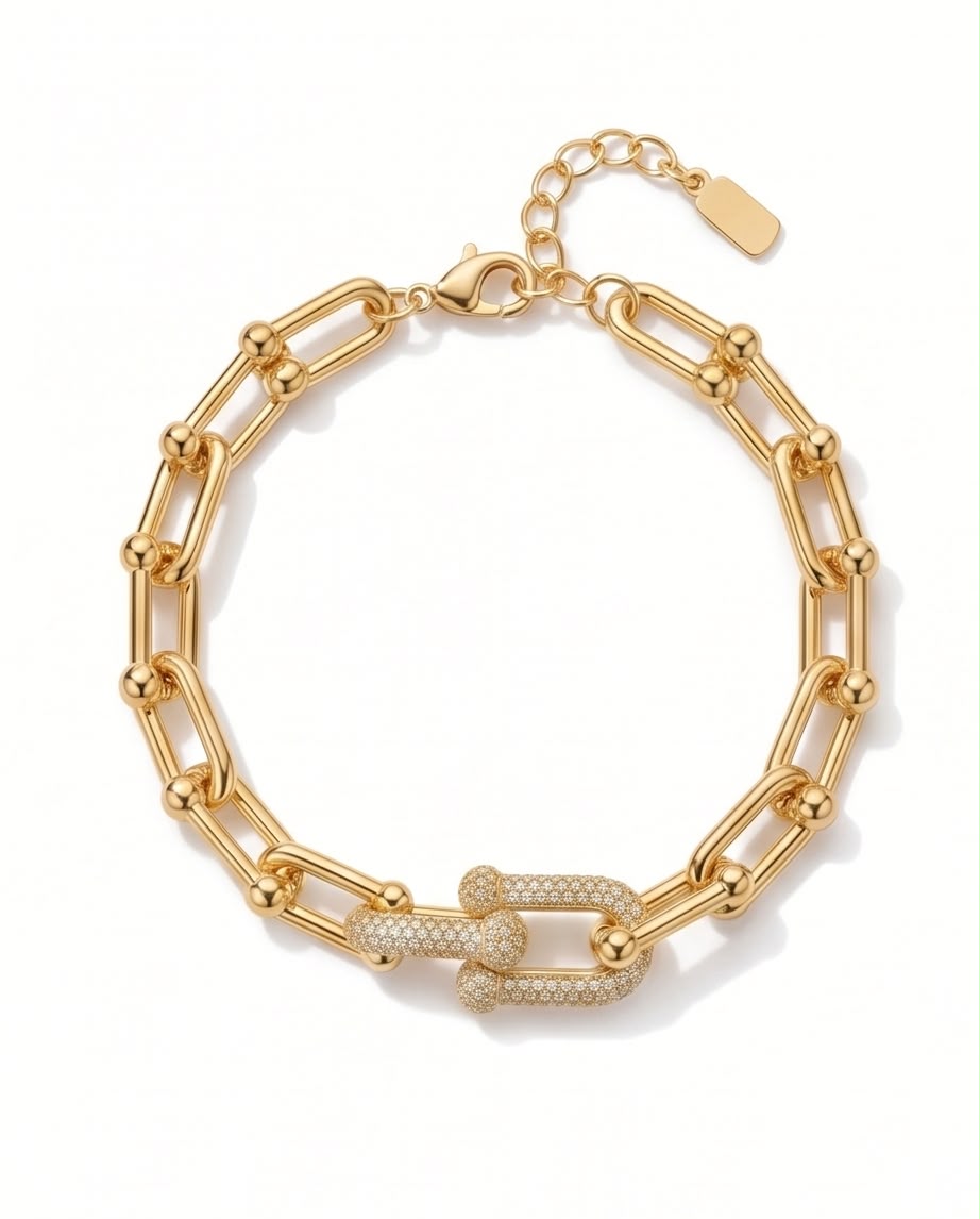 Pulseira Kaylie Banhada em Ouro 18K